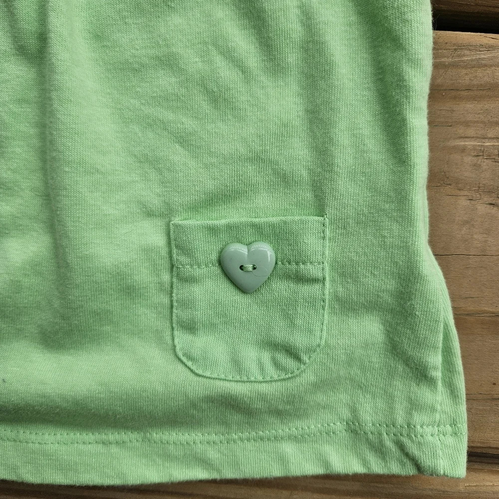 Specialty Baby Girl Outfit Green Top with Pink Plaid Capris 6-9M - Picture 3 of 8